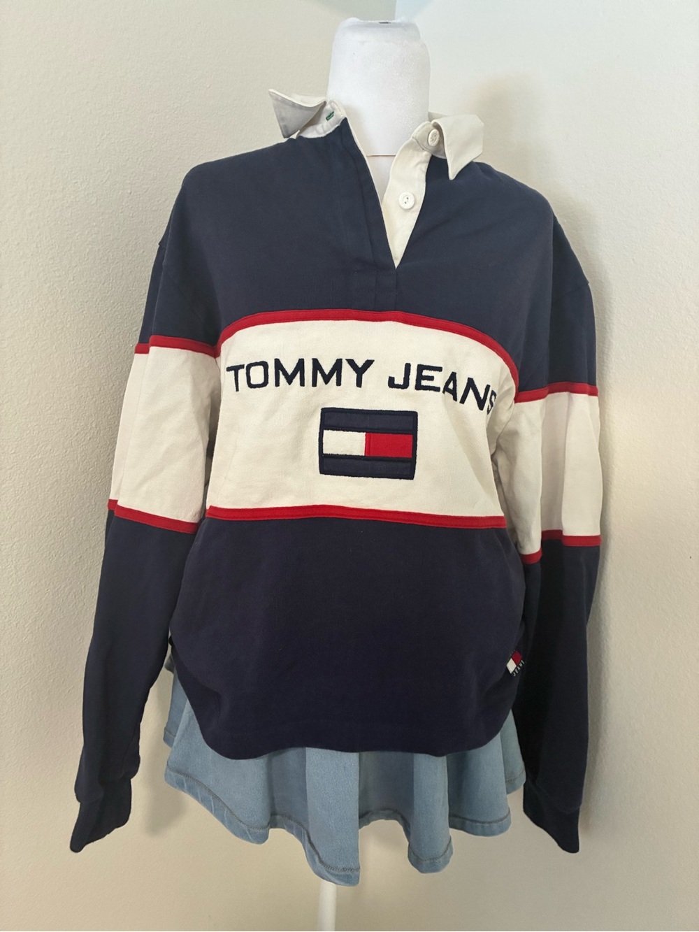 Tommy jeans colorblock rugby shirt ❤️💙